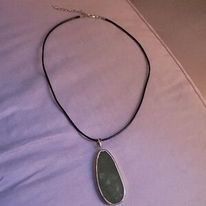 Elegant Silver and Green Pendant Necklace